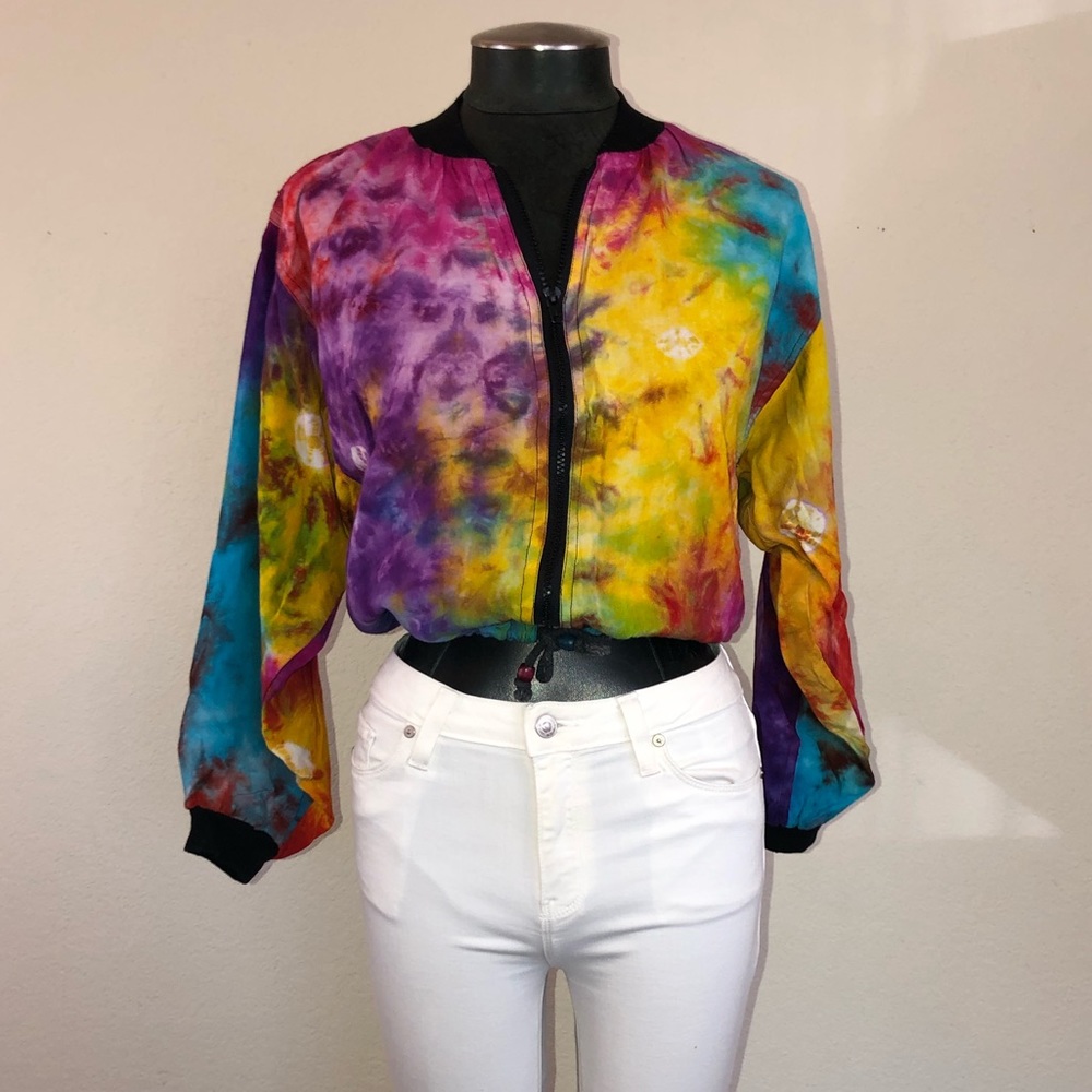 RARE Vintage 90s Speed Limit Tie-Dye Zip-Up Jacket